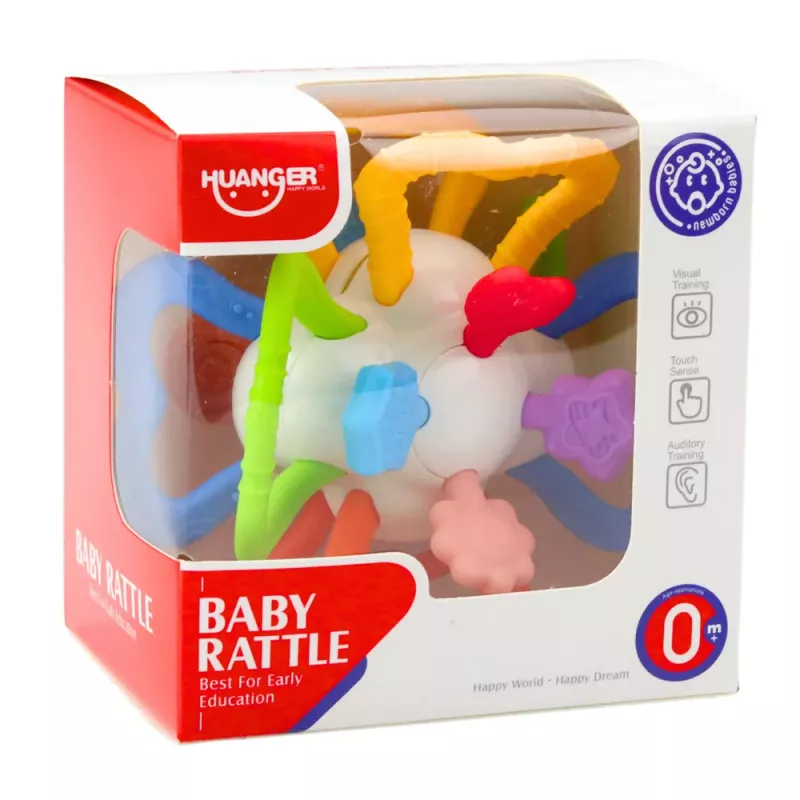 LEAN TOYS Juguete sensorial giratorio para bebés mordedor multicolor