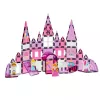 LEAN TOYS Bloques magnéticos de ventanas para niñas rosa 58 piezas