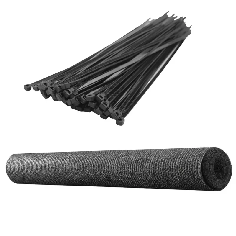 LEAN Red de sombreo para valla ocultación negro 1,5M 25M 70g/m²