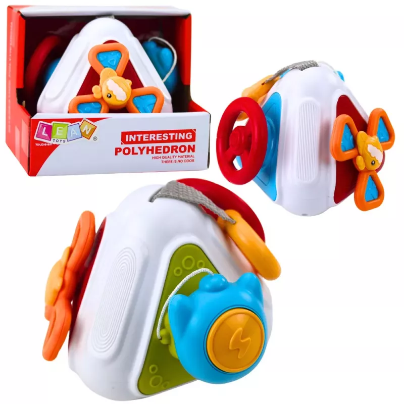 LEAN TOYS Cubo de actividades sensorial educativo para niños pequeños, 5 en 1 de colores