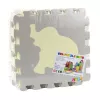 LEAN TOYS Puzzle de espuma blando alfombrilla educativa EVA animales beige gris 9 uds.