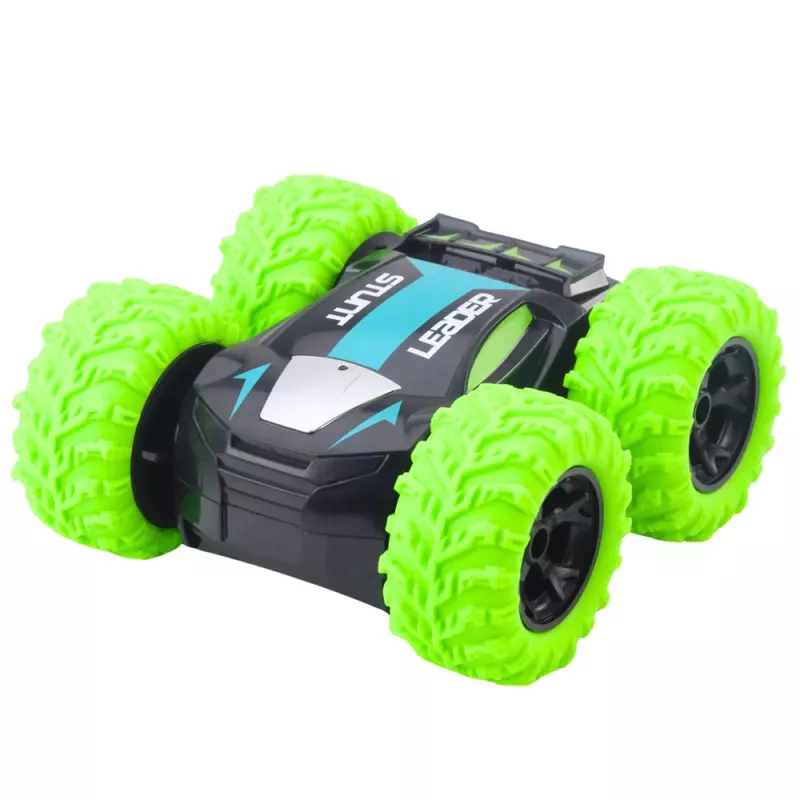 LEAN TOYS Coche acrobático RC teledirigido giros 360° verde