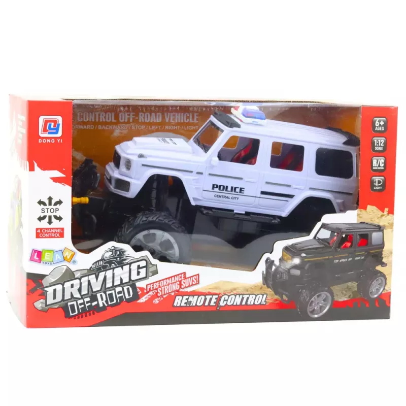 LEAN TOYS Todoterreno de policía RC blanco 1:12