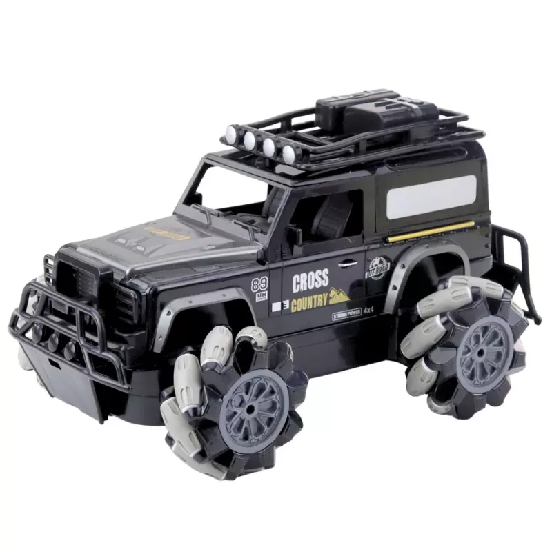LEAN TOYS Coche todoterreno RC teledirigido rotación 360° 1:12 negro