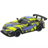 LEAN TOYS Coche de carreras RC con carrocería luminosa amarillo