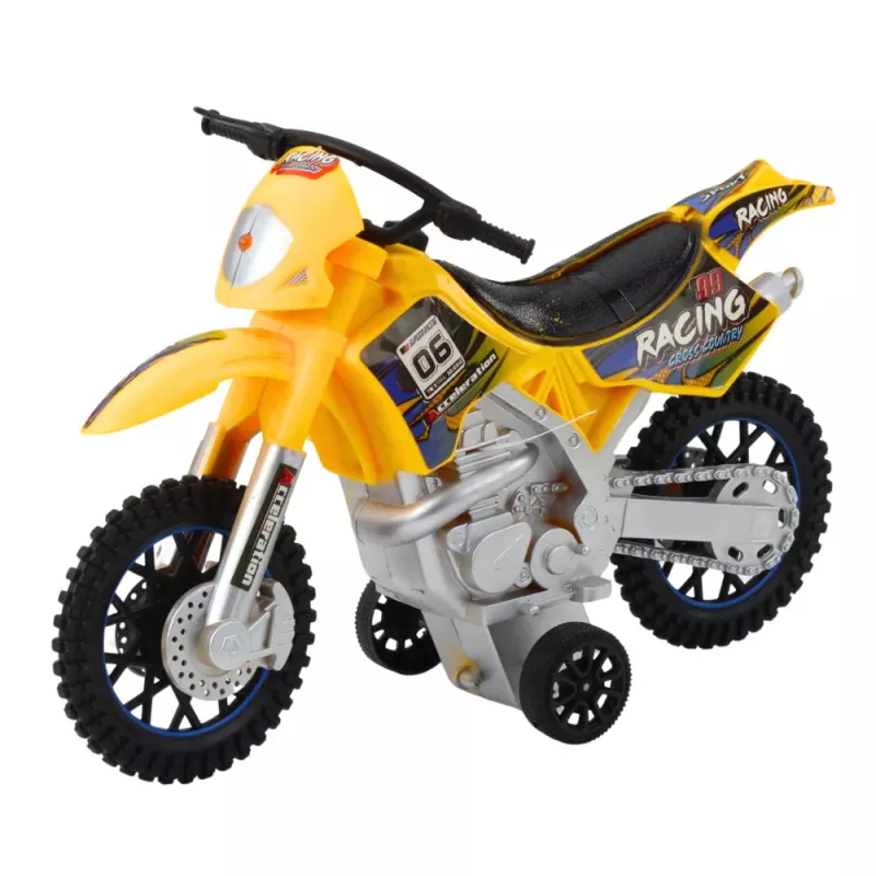 LEAN TOYS Moto de cross Off-Road Drive con luces y sonidos amarillo