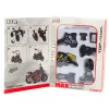 LEAN TOYS Moto para montar con tornillos, metal 1:14 DIY negro con elementos dorados