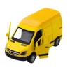 LEAN TOYS Furgoneta de reparto de metal con retroceso, luz y sonido, amarillo, escala 1:32