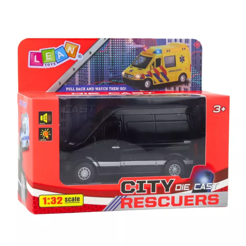 LEAN TOYS Furgoneta de reparto Metal Sounds negra