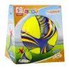 LEAN TOYS Pelota de espuma con cuerda y mango de tracción amarilla 14cm