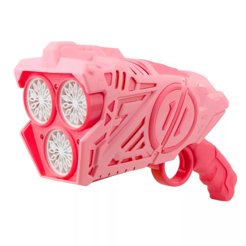 LEAN TOYS Pistola de burbujas a pilas con luces LED rosa