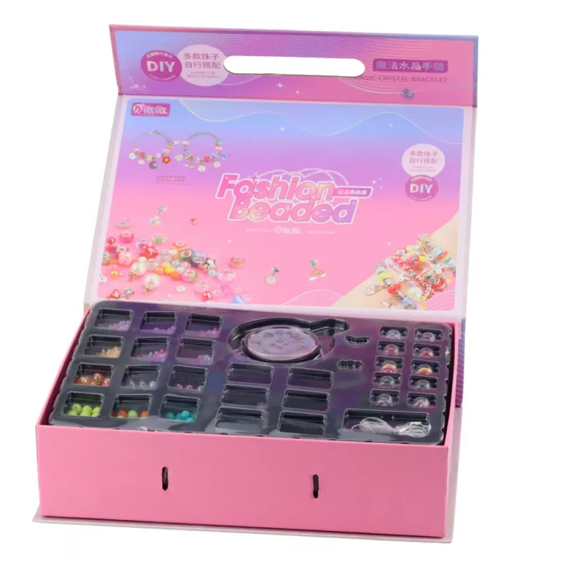 LEAN TOYS Set de manualidades DIY pulsera de cuentas y colgantes de joyería