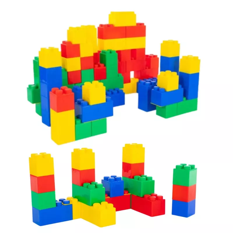 LEAN TOYS Set de bloques de construcción grandes en bolsa, multicolor, 28,5x9x9 cm, 20 uds.