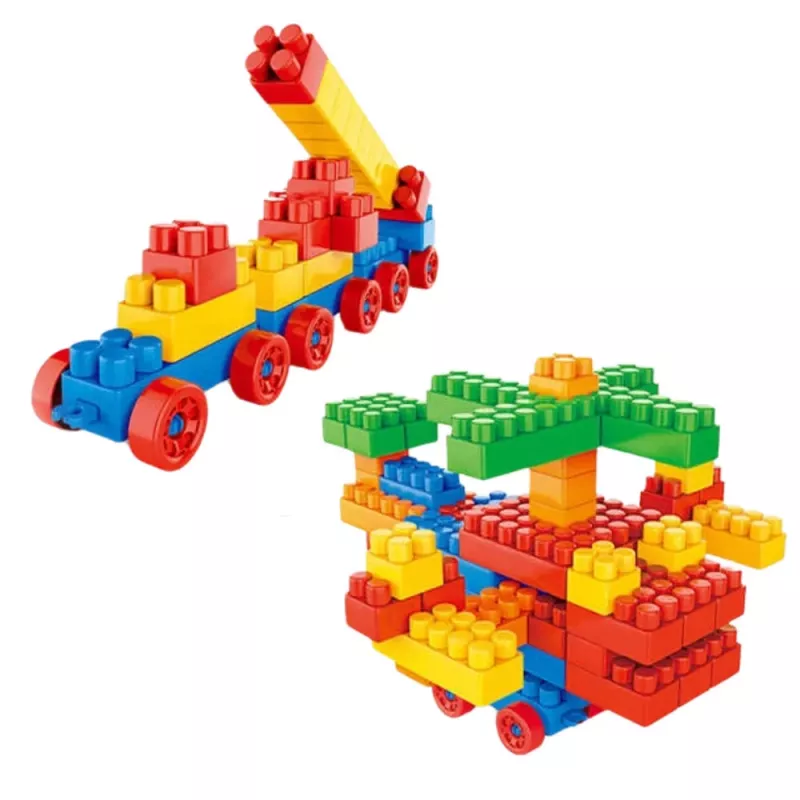 LEAN TOYS Set de bloques de construcción 3D de colores 100 uds.