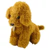 LEAN TOYS Perro caniche en bolsa de velcro, peluche, marrón claro