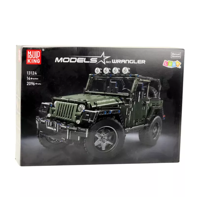 LEAN TOYS Bloques de construcción Coche todoterreno verde caqui 2078 piezas
