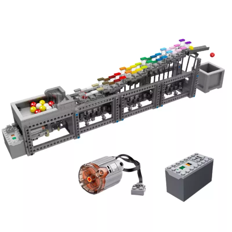 LEAN TOYS Bloques de construcción Pista de bolas con motor eléctrico 1038 piezas