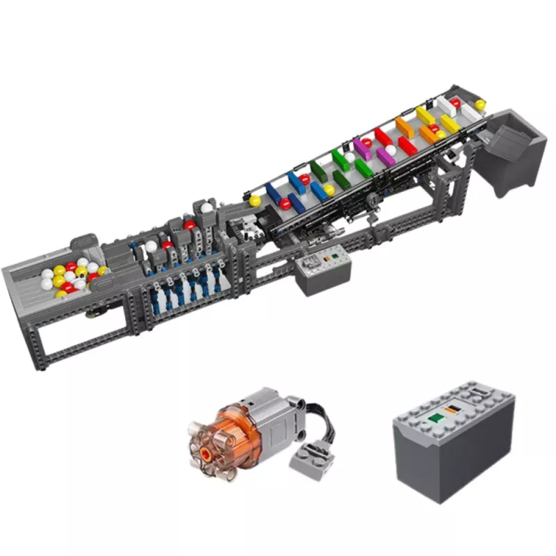 LEAN TOYS Bloques de construcción Pista de bolas con motor eléctrico 1281 piezas