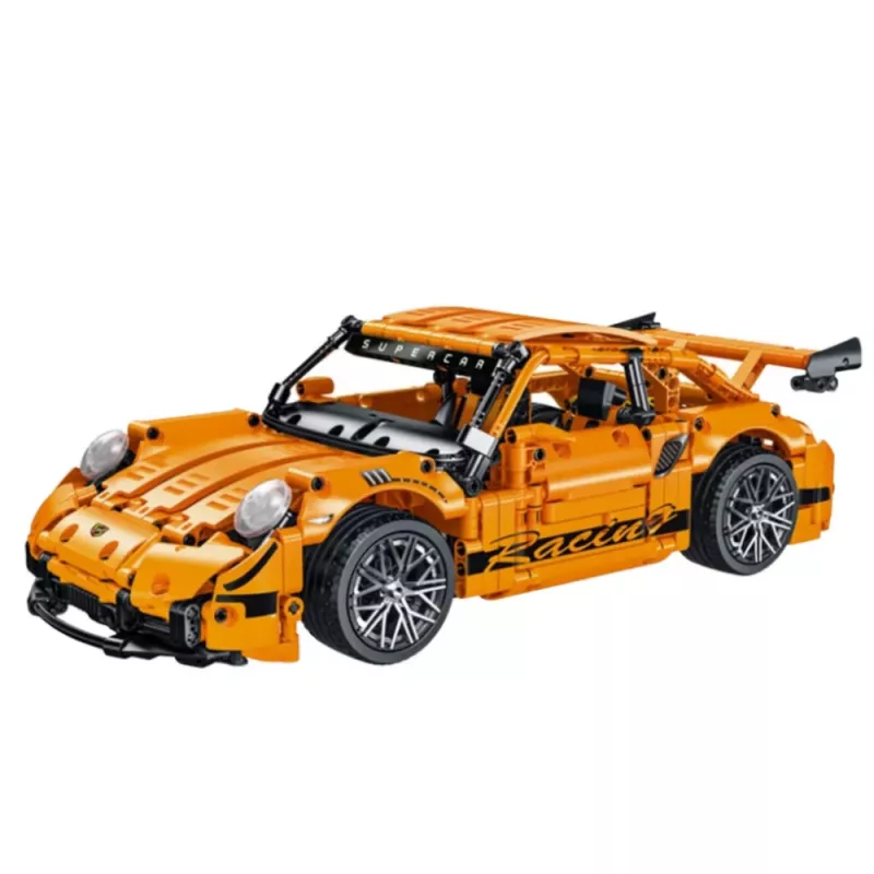LEAN TOYS Bloques de construcción Coche de carreras GT naranja 1:14 1268 uds.
