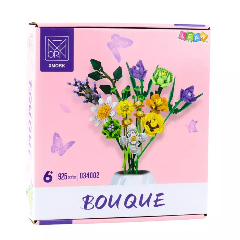 LEAN TOYS Bloques de construcción Ramo decorativo de flores multicolor 925 piezas