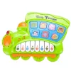 LEAN TOYS Piano electrónico didáctico para niños pequeños Locomotora verde