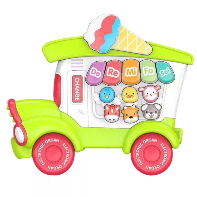 LEAN TOYS Piano electrónico didáctico para niños pequeños Heladería verde