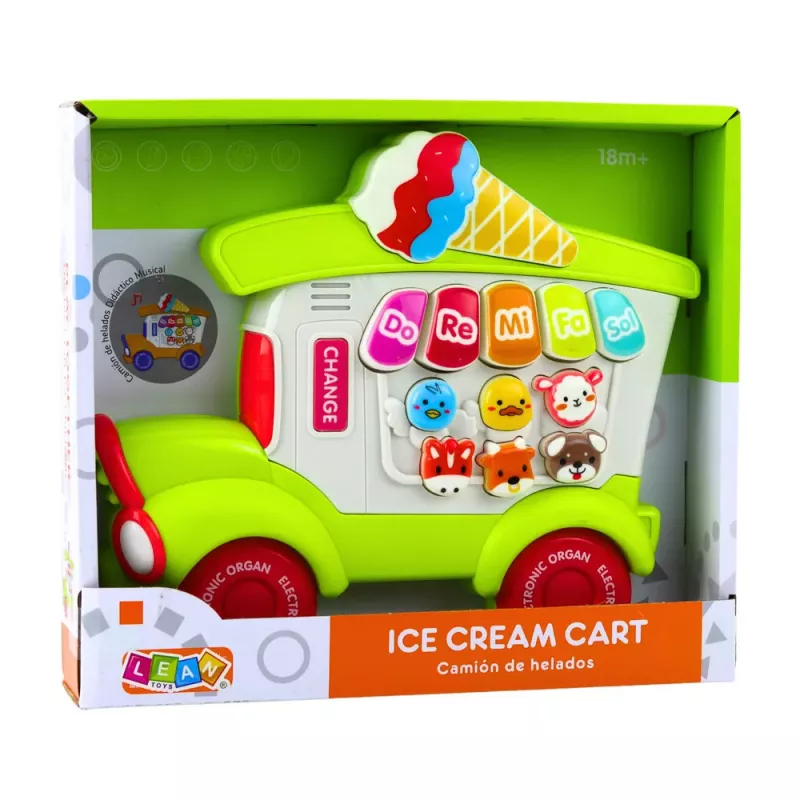 LEAN TOYS Piano electrónico didáctico para niños pequeños Heladería verde