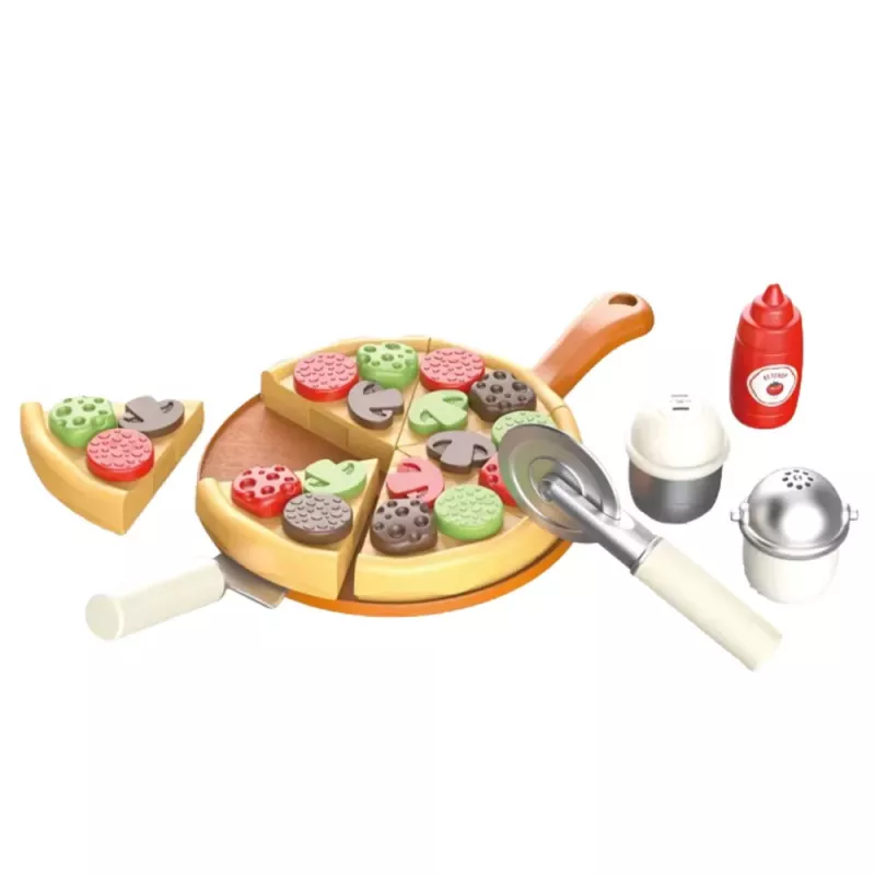 LEAN TOYS Set de gofres de pizza con accesorios de cocina para niños