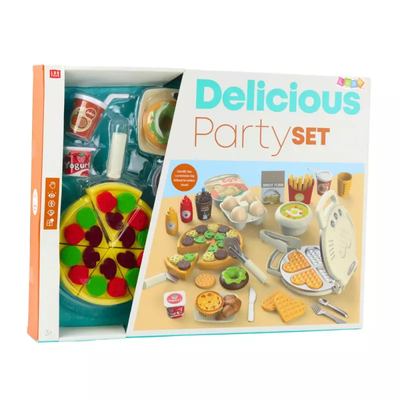 LEAN TOYS Set de gofres de pizza con accesorios de cocina para niños