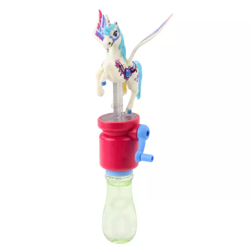 LEAN TOYS Pompas de jabón unicornio con alas móviles manivela 23cm Mix