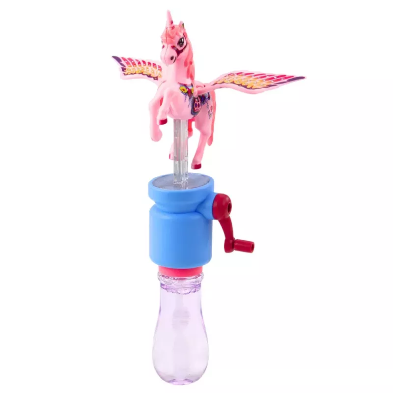 LEAN TOYS Pompas de jabón unicornio con alas móviles manivela 23cm Mix