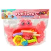 LEAN TOYS Set de pesca: mesa de cangrejos, 10 peces, caña de pescar, colador, rosa