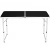 LEAN Mesa de camping plegable ajustable de aluminio negra 120x60cm