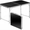 LEAN Mesa de camping plegable ajustable de aluminio negra 120x60cm