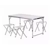 LEAN Set de mesa de camping plegable 4 sillas gris
