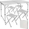 LEAN Set de mesa de camping plegable 4 sillas gris