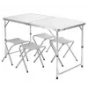 LEAN Set de mesa de camping plegable 4 sillas gris