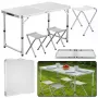 LEAN Set de mesa de camping plegable 4 sillas gris