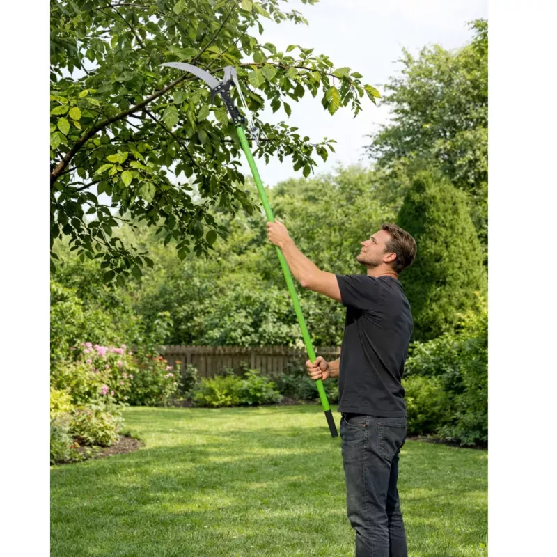 LEAN Tijeras de podar telescópicas y sierra de podar 2en1 en un mango 125-240 cm