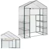 LEAN Mini invernadero de balcón 4 estanterías de metal lámina de PVC 195 x 143 x 73 cm