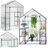 LEAN Mini invernadero de balcón 4 estanterías de metal lámina de PVC 195 x 143 x 73 cm