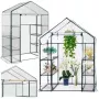 LEAN Mini invernadero de balcón 4 estanterías de metal lámina de PVC 195 x 143 x 73 cm