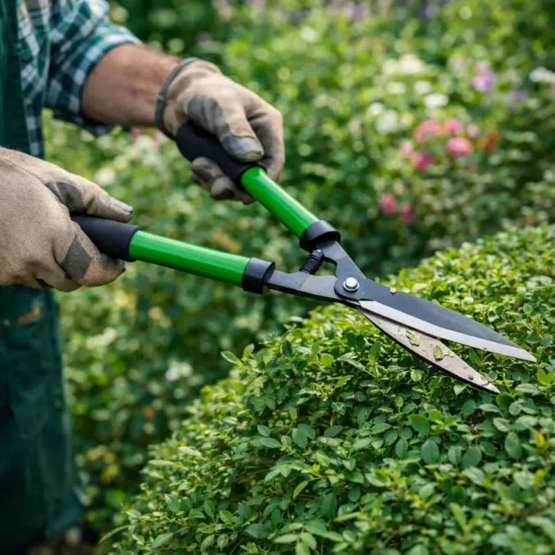 LEAN Set de tijeras de podar para seto de jardín con estuche 3 uds.