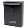LEAN Buzón para cartas, acero galvanizado, negro, 32x21,5x8,5 cm