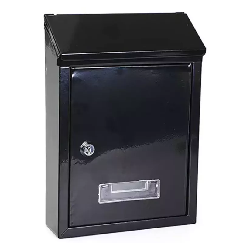 LEAN Buzón para cartas, acero galvanizado, negro, 26,5x18,5x6,5 cm