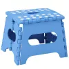 LEAN Taburete plegable reposapiés escalón antideslizante azul 24x19 cm