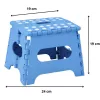 LEAN Taburete plegable reposapiés escalón antideslizante azul 24x19 cm