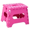 LEAN Taburete plegable reposapiés escalón antideslizante rosa 24 x 19 cm