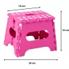 LEAN Taburete plegable reposapiés escalón antideslizante rosa 24 x 19 cm