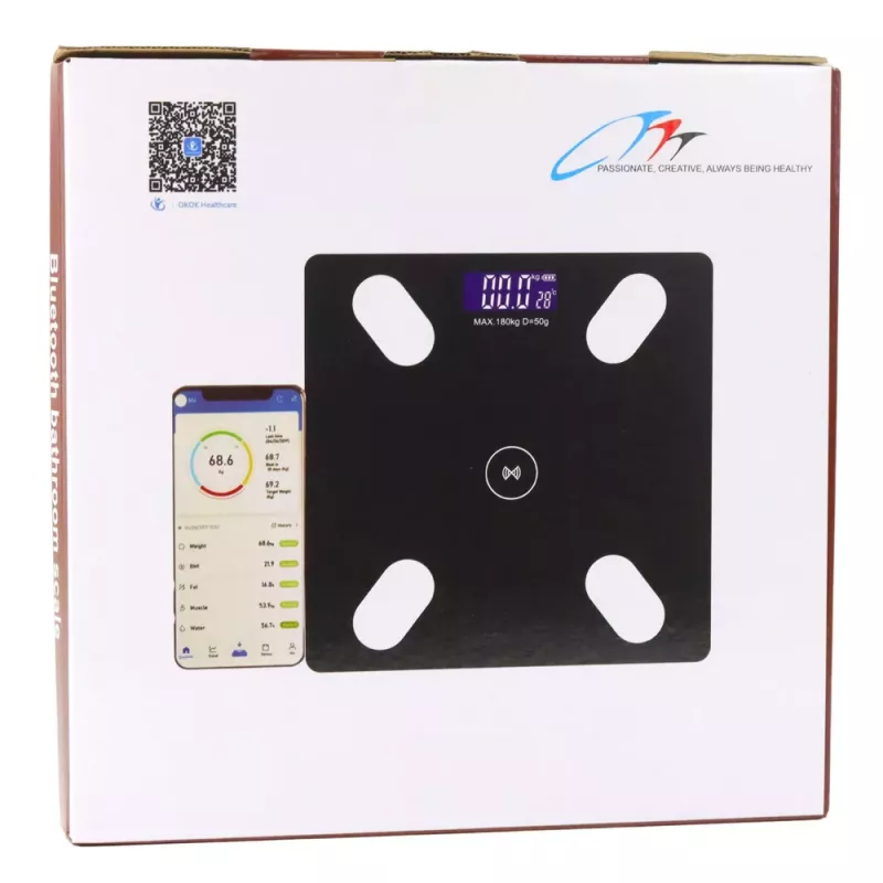 LEAN Báscula de baño electrónica con función Smart Bluetooth aplicación BMI BMR